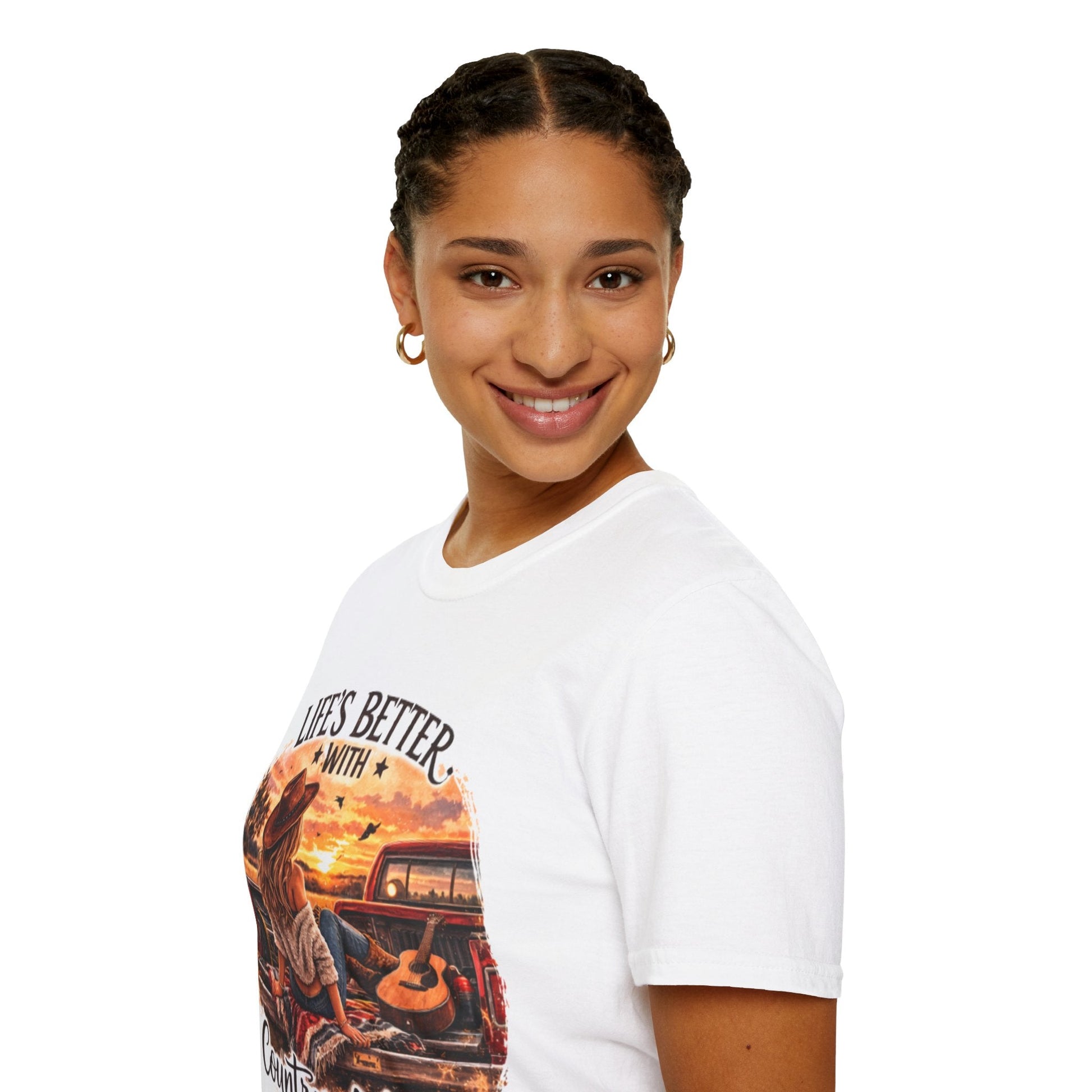Country Music T-Shirt Life's Better With Country Music Graphic Tee - SJM Print Store
