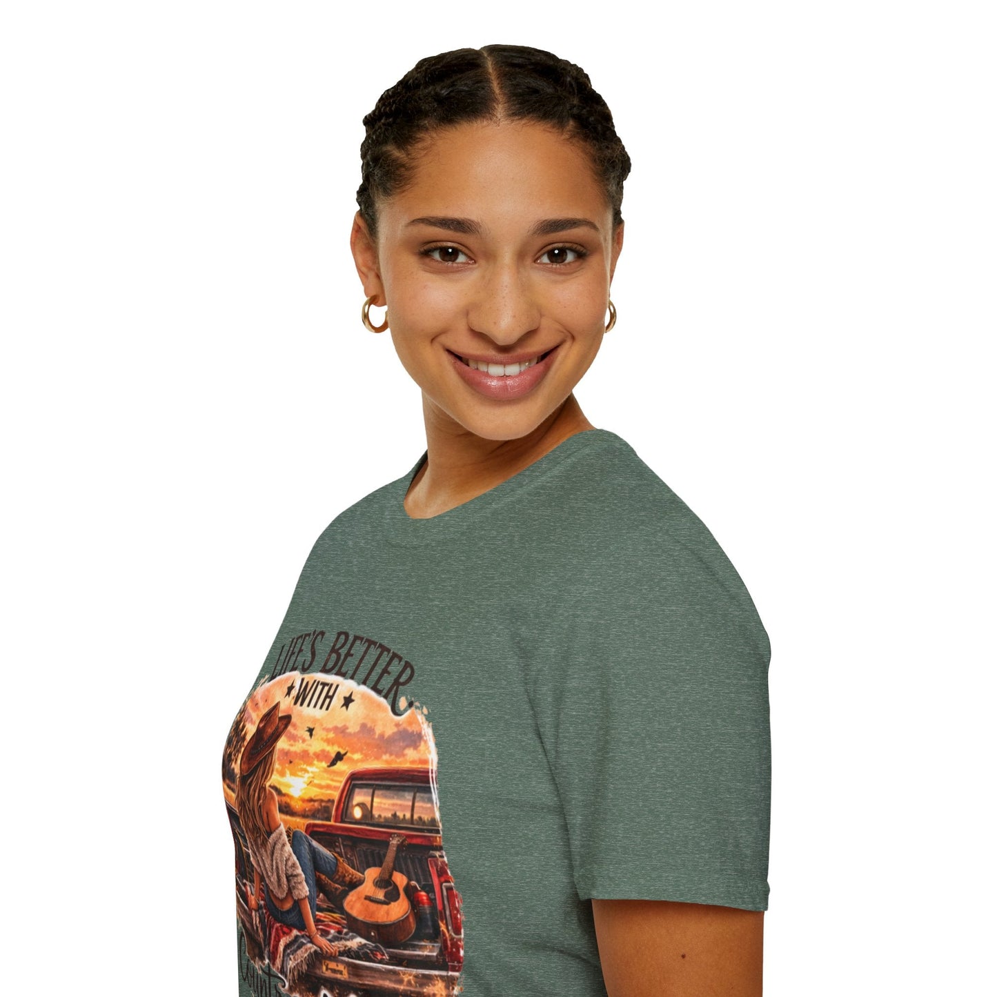 Country Music T-Shirt Life's Better With Country Music Graphic Tee - SJM Print Store
