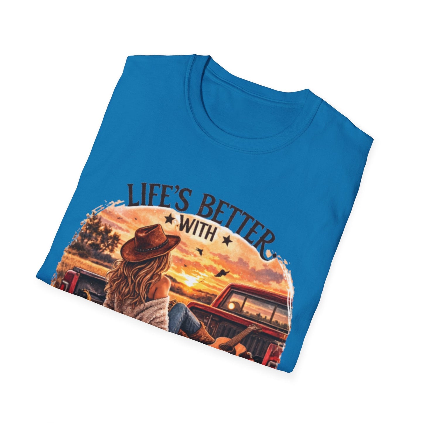 Country Music T-Shirt Life's Better With Country Music Graphic Tee - SJM Print Store