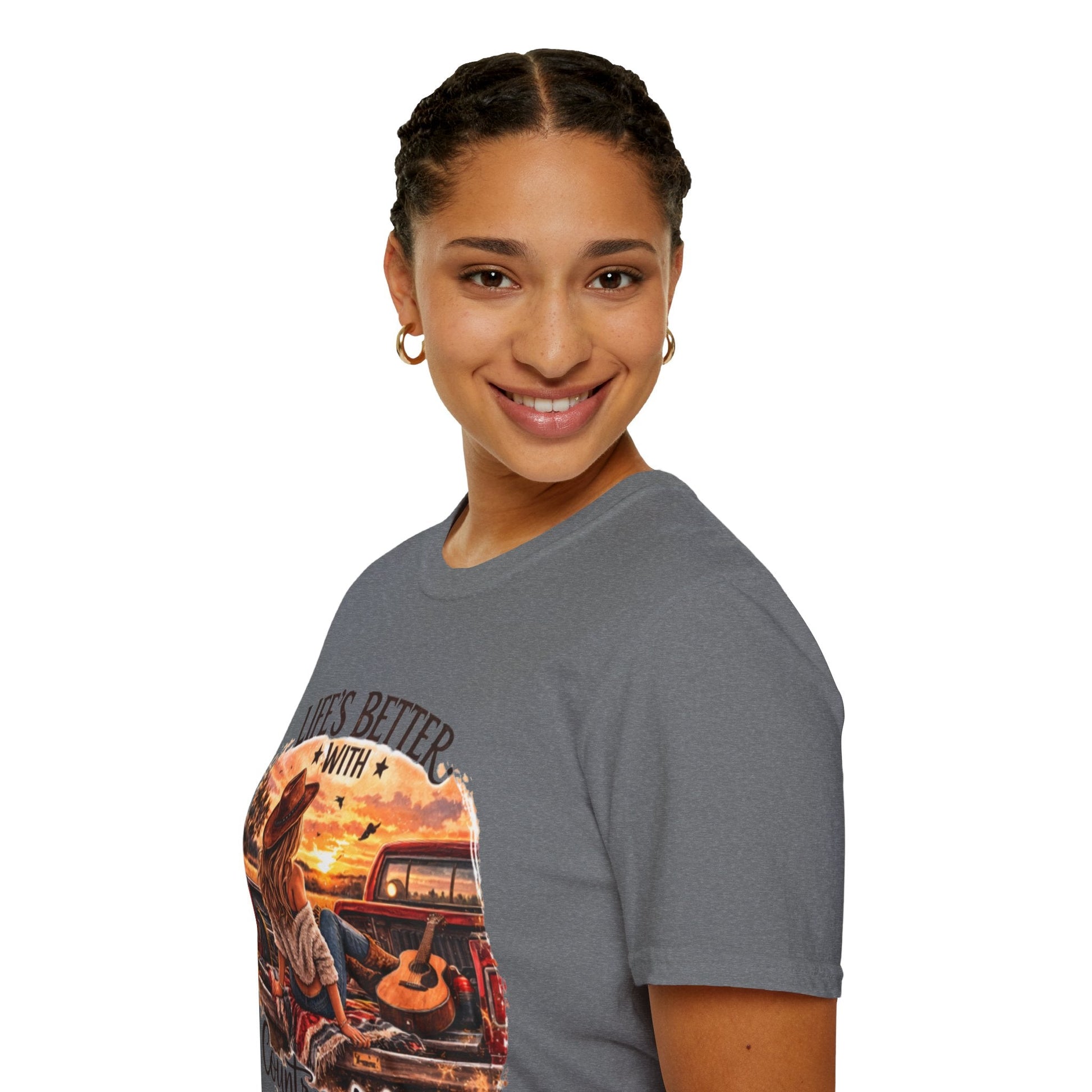 Country Music T-Shirt Life's Better With Country Music Graphic Tee - SJM Print Store