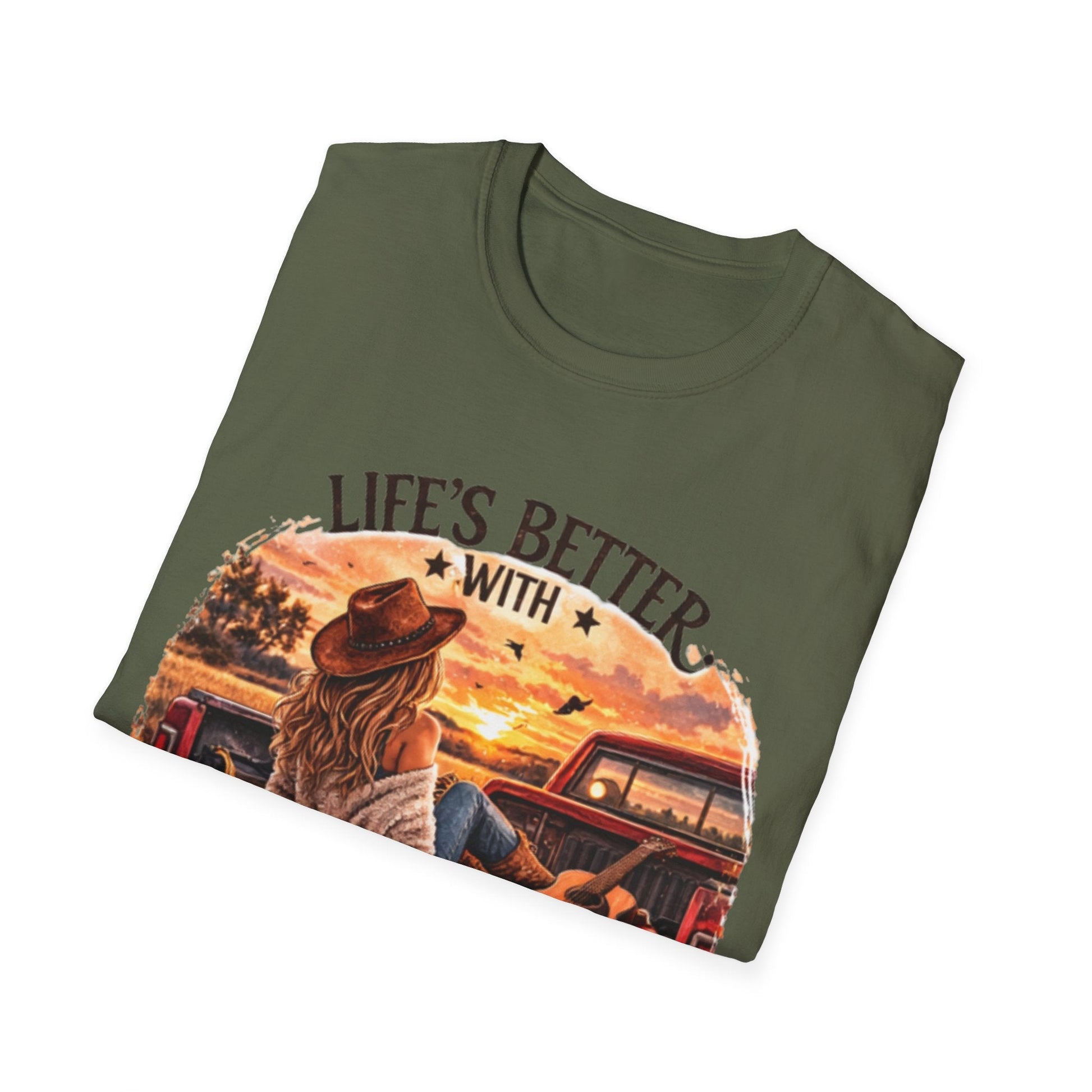 Country Music T-Shirt Life's Better With Country Music Graphic Tee - SJM Print Store