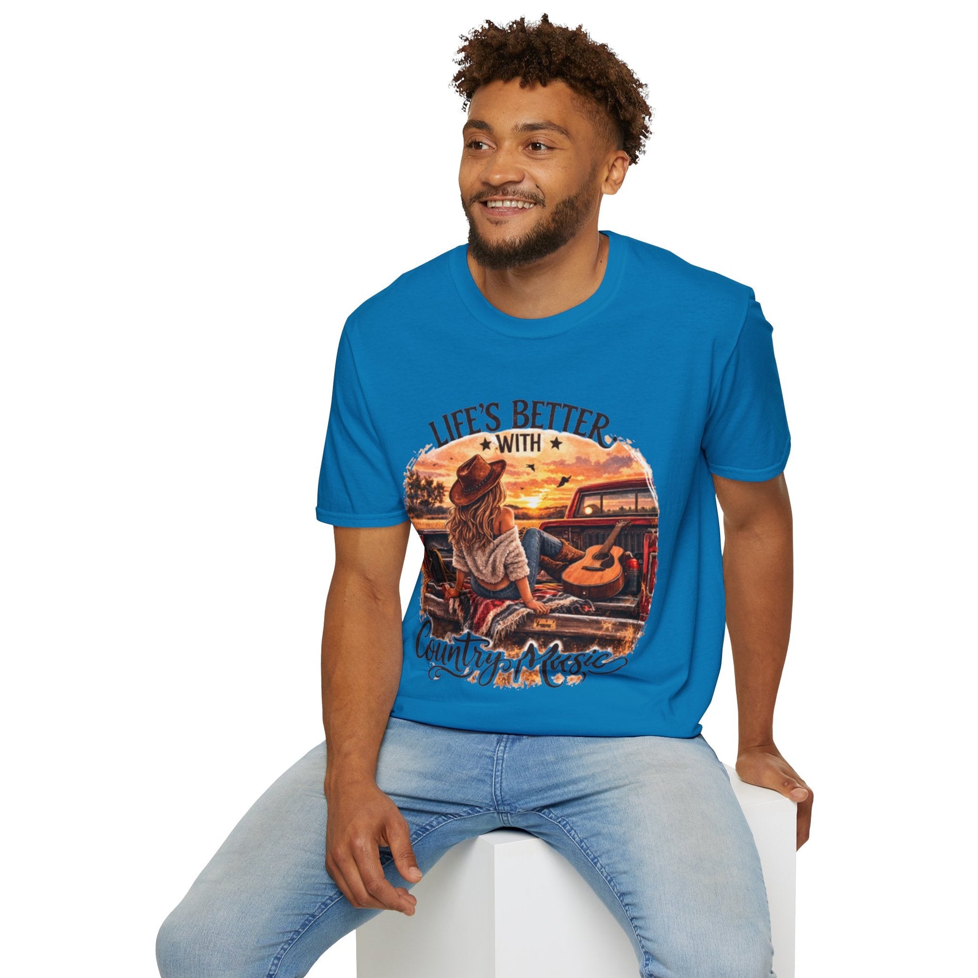 Country Music T-Shirt Life's Better With Country Music Graphic Tee - SJM Print Store