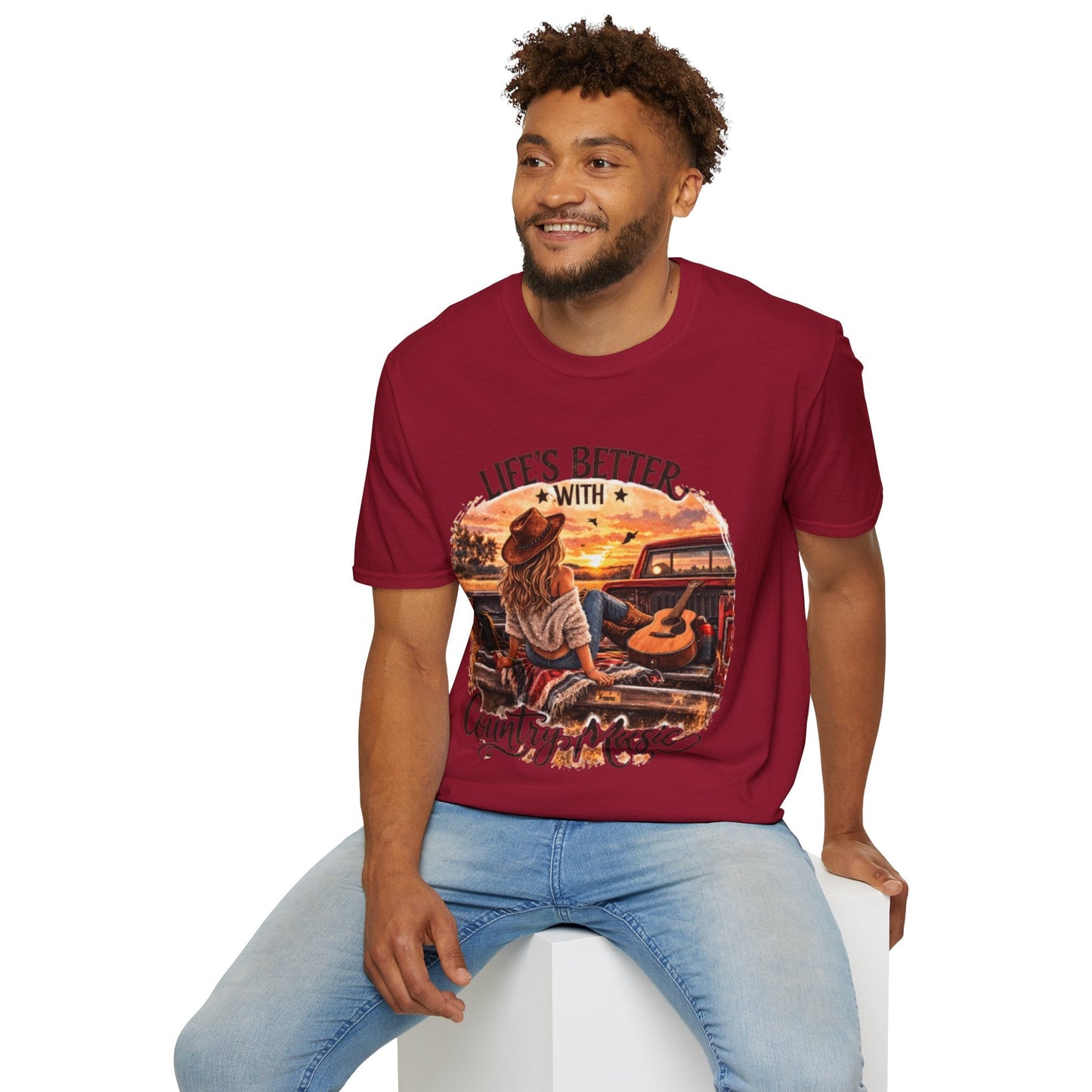 Country Music T-Shirt Life's Better With Country Music Graphic Tee - SJM Print Store
