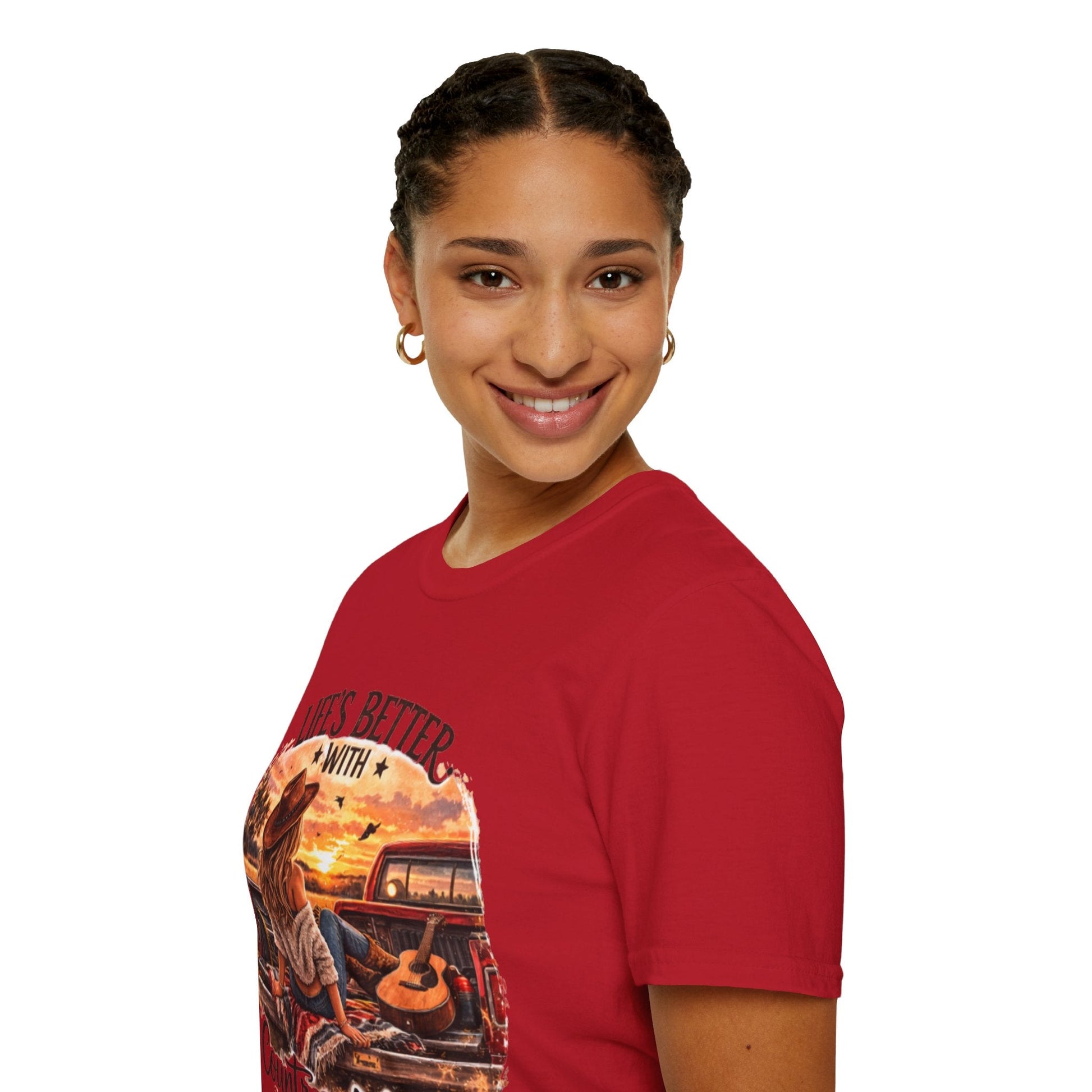 Country Music T-Shirt Life's Better With Country Music Graphic Tee - SJM Print Store