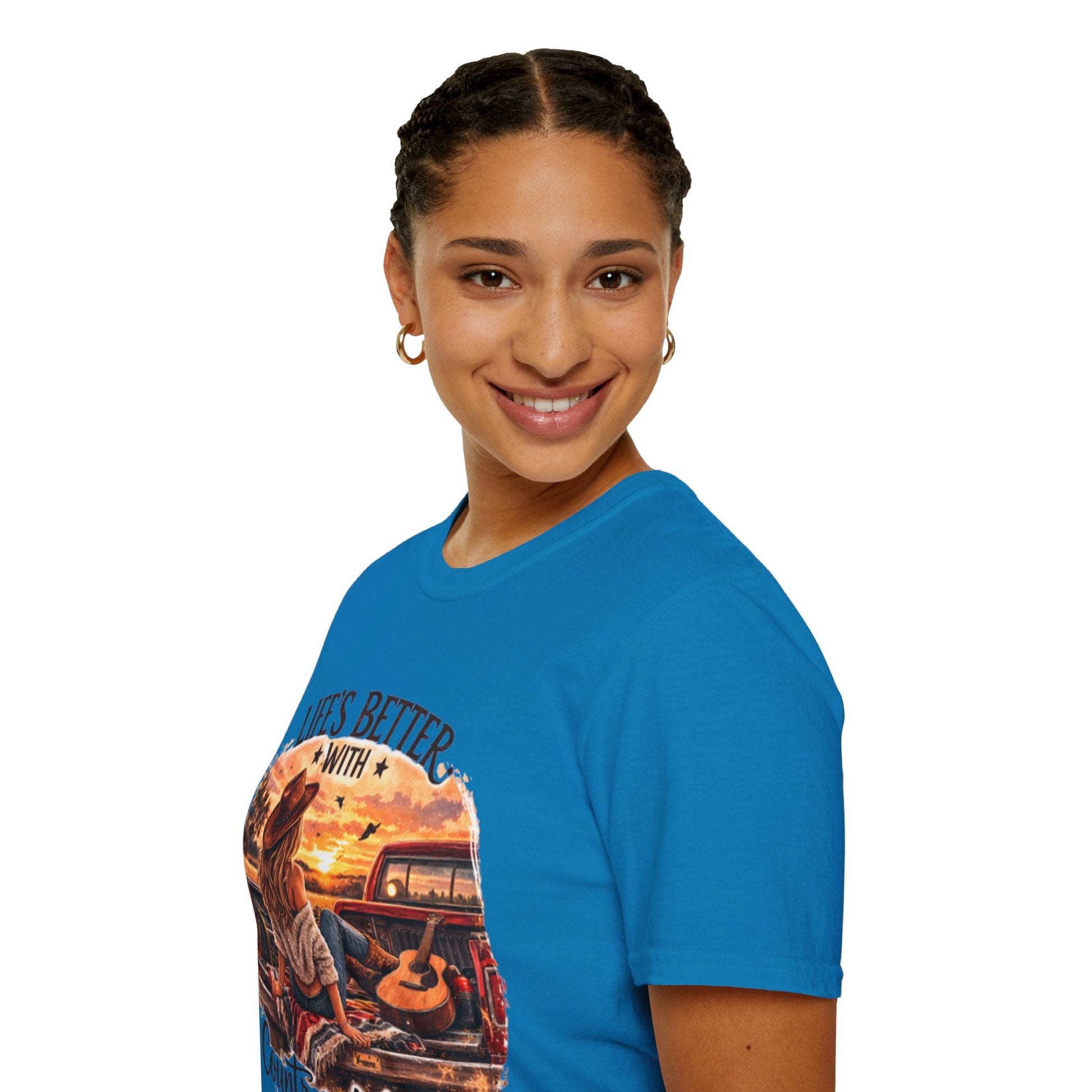 Country Music T-Shirt Life's Better With Country Music Graphic Tee - SJM Print Store