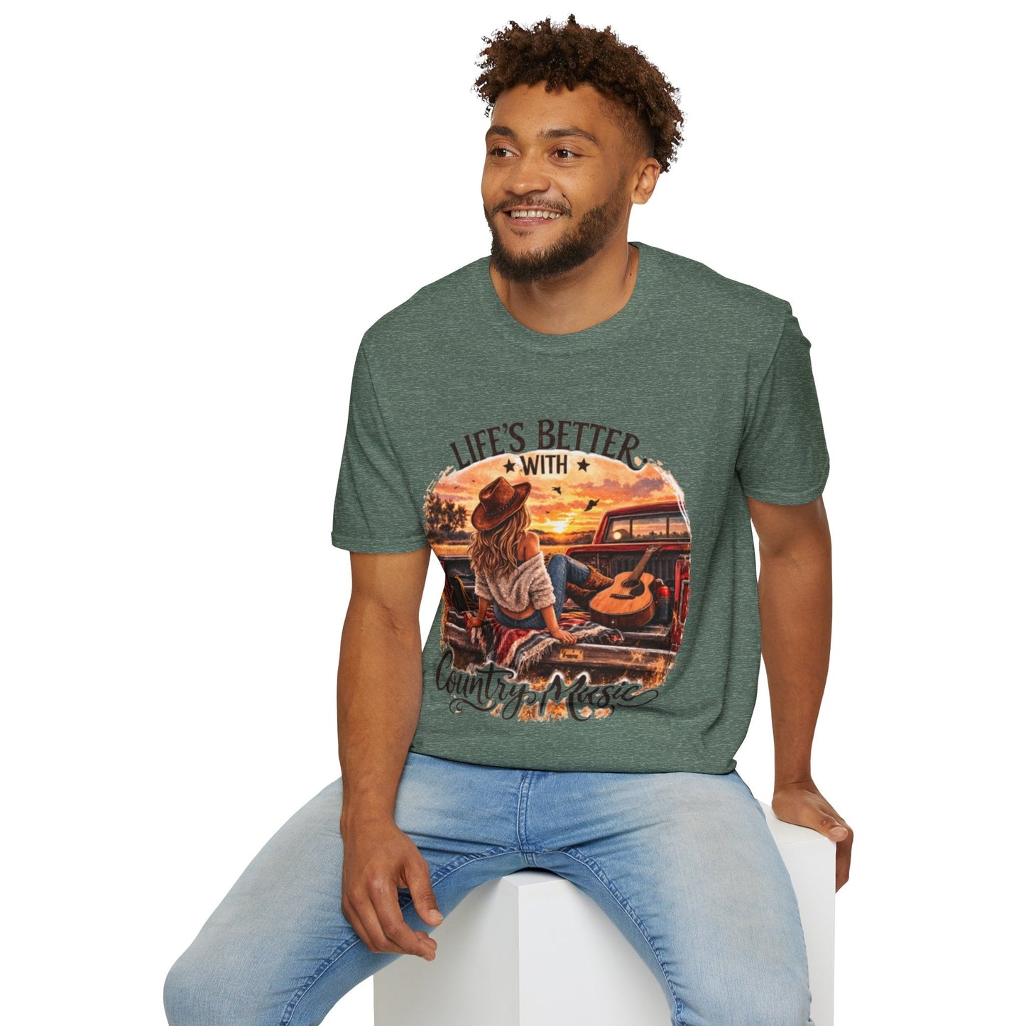 Country Music T-Shirt Life's Better With Country Music Graphic Tee - SJM Print Store