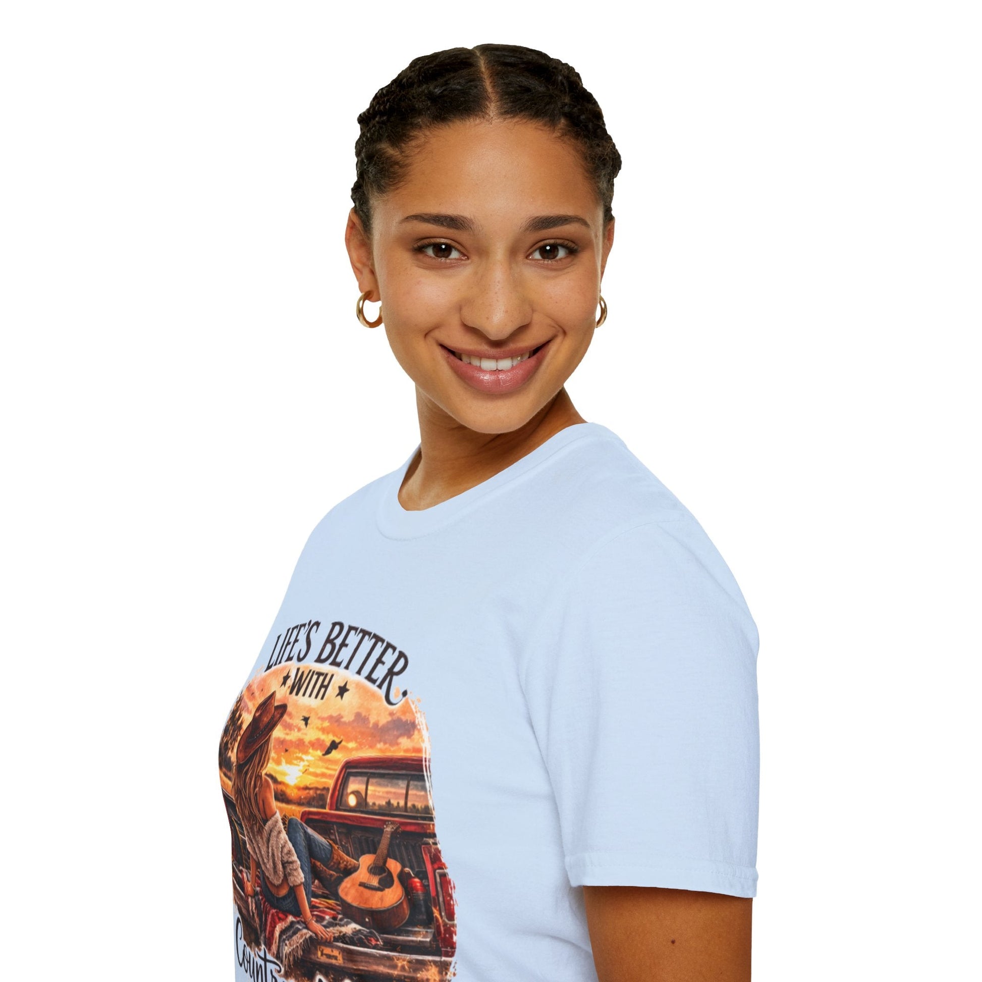 Country Music T-Shirt Life's Better With Country Music Graphic Tee - SJM Print Store