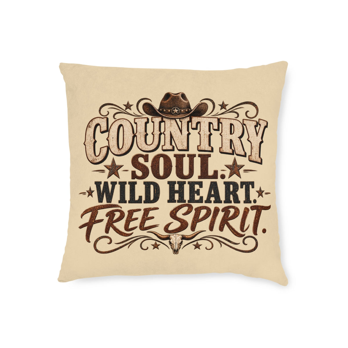 Country Soul Wild Heart Free Spirit Cushion – Western Country Pillow - SJM Print Store