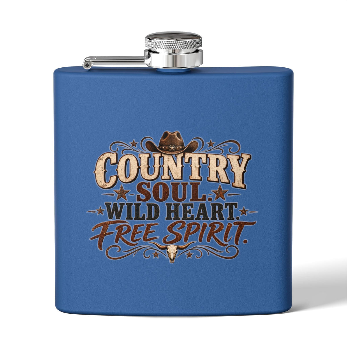 Country Soul Wild Heart Free Spirit Hip Flask - SJM Print Store