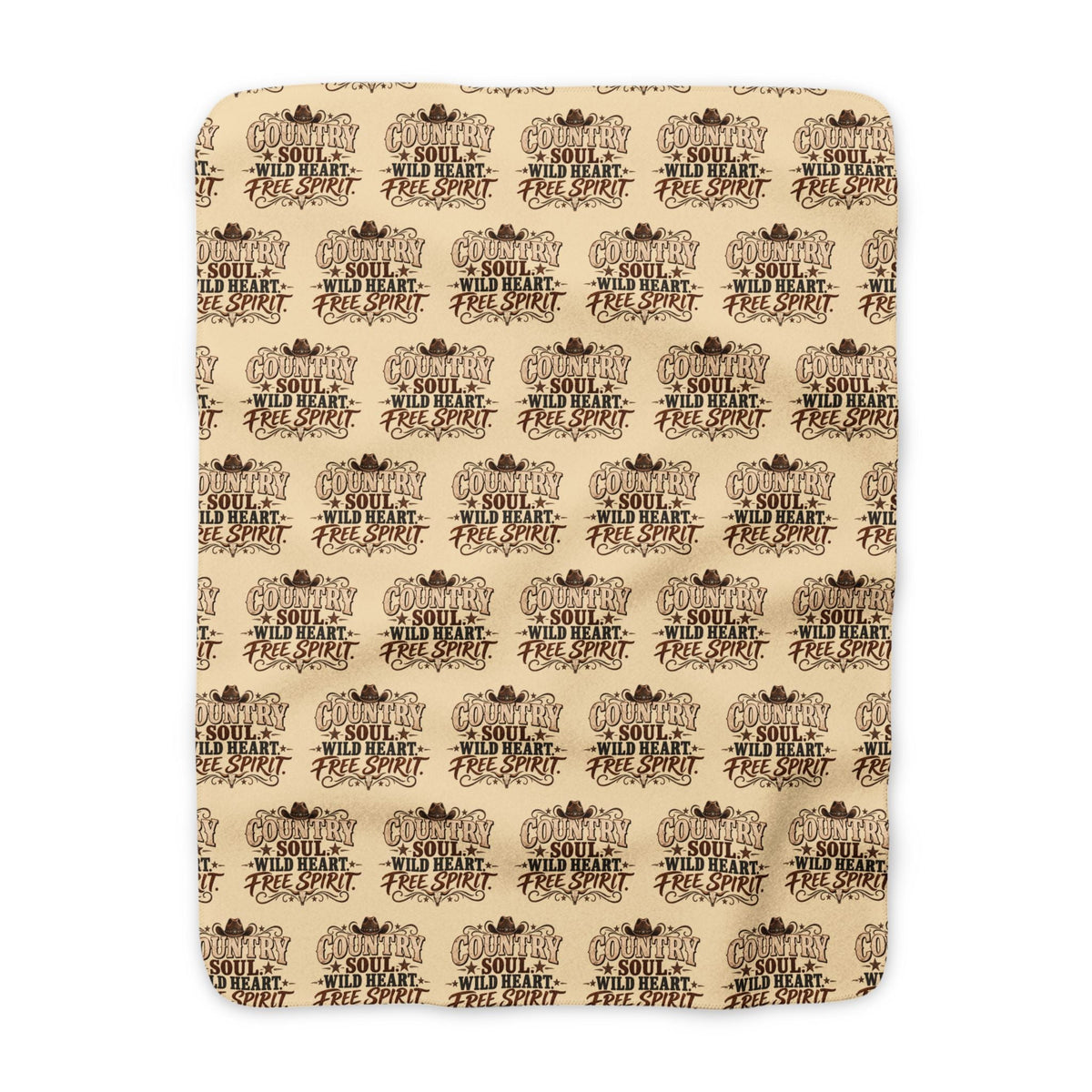 Country Soul Wild Heart Free Spirit Sherpa Fleece Blanket Western Country Throw - SJM Print Store