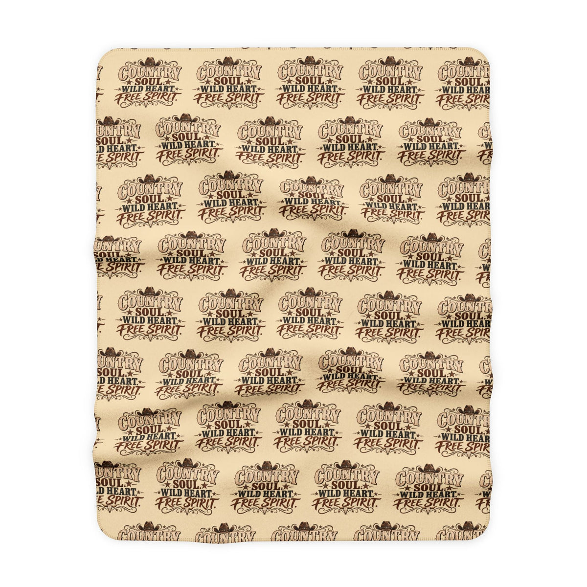 Country Soul Wild Heart Free Spirit Sherpa Fleece Blanket Western Country Throw - SJM Print Store