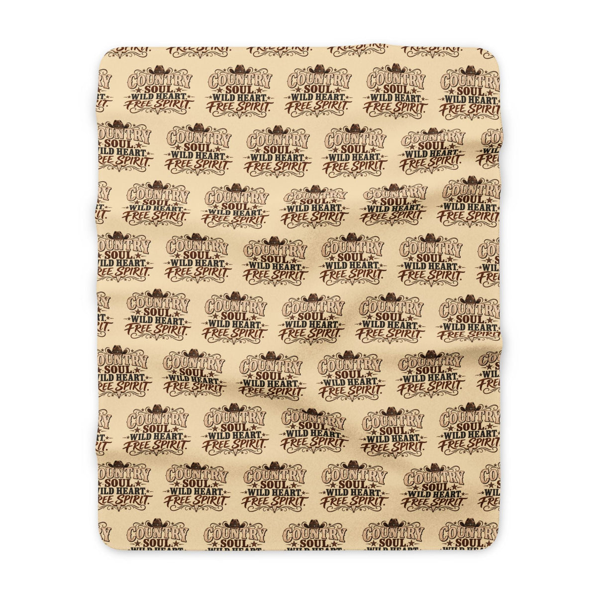 Country Soul Wild Heart Free Spirit Sherpa Fleece Blanket Western Country Throw - SJM Print Store