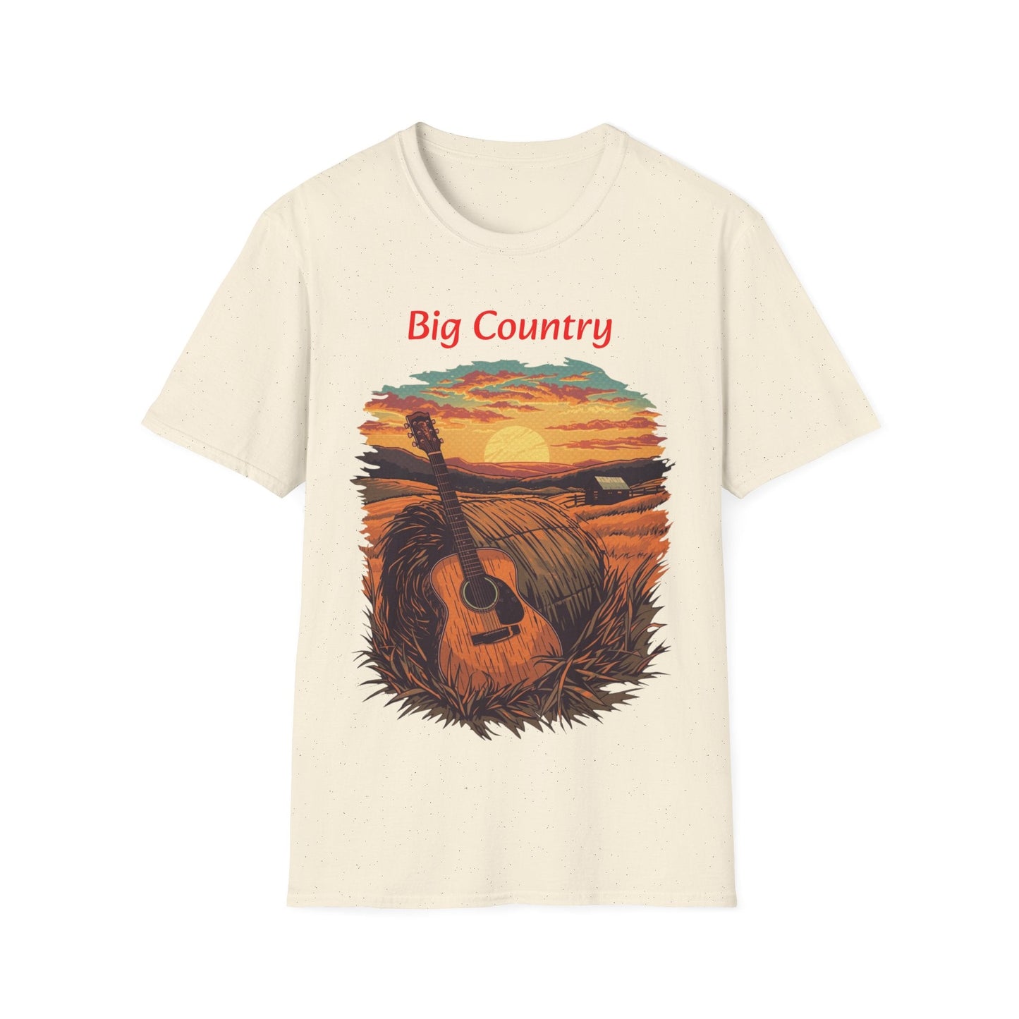 Country Sunset Guitar T-Shirt Big Country Tee - SJM Print Store