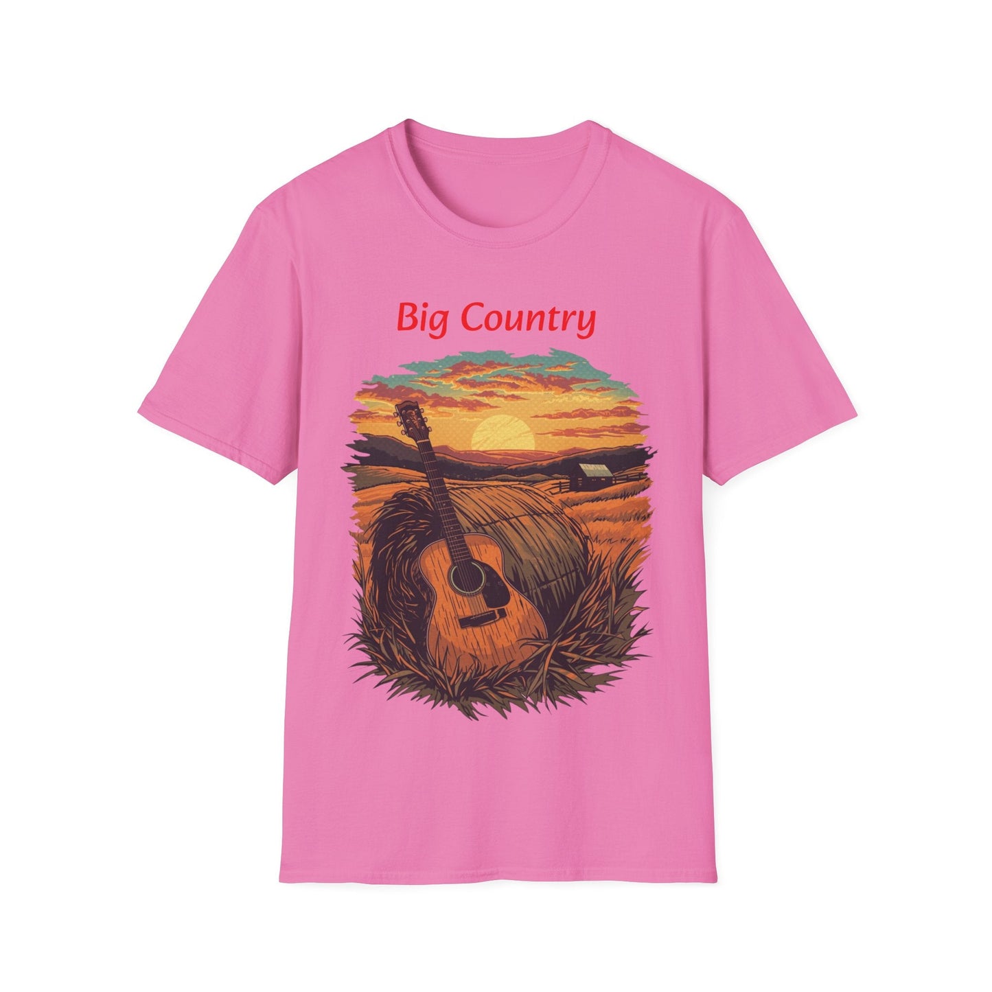 Country Sunset Guitar T-Shirt Big Country Tee - SJM Print Store