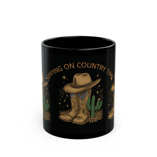 Country - Themed Mug - 'Sipping on Country Time' Unique Design - SJM Print Store