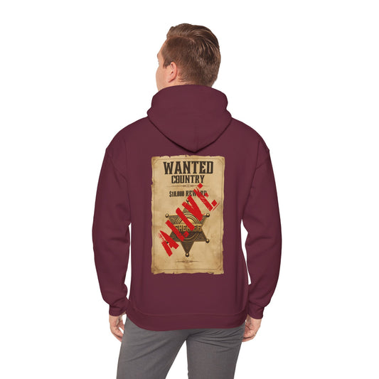 Country Western 'Wanted' Vintage Poster Hoodie - SJM Print Store