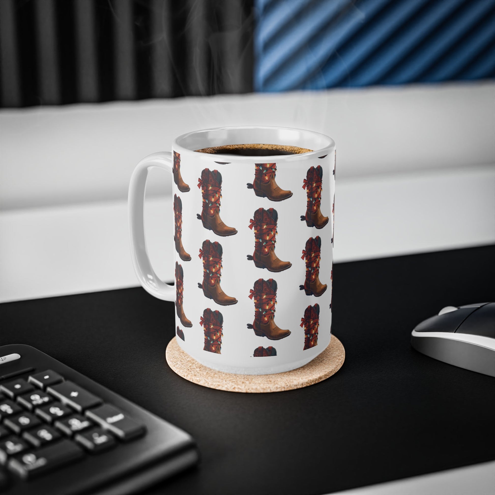 Cowboy Boot Pattern Ceramic Mug - SJM Print Store