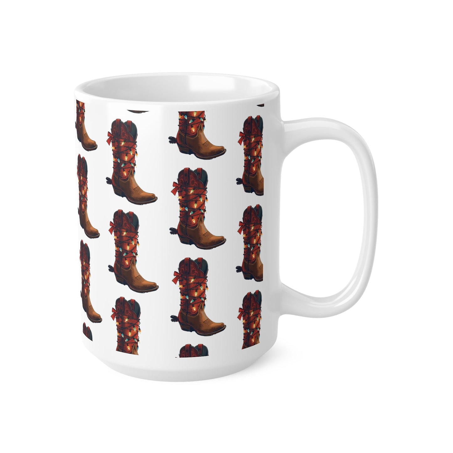 Cowboy Boot Pattern Ceramic Mug - SJM Print Store