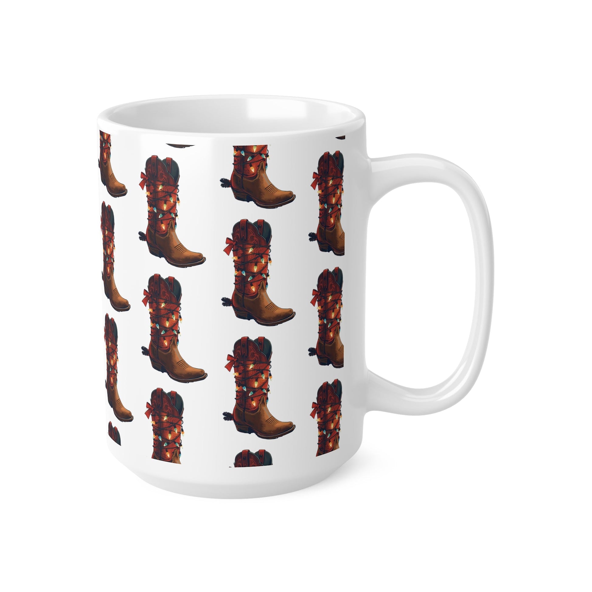 Cowboy Boot Pattern Ceramic Mug - SJM Print Store