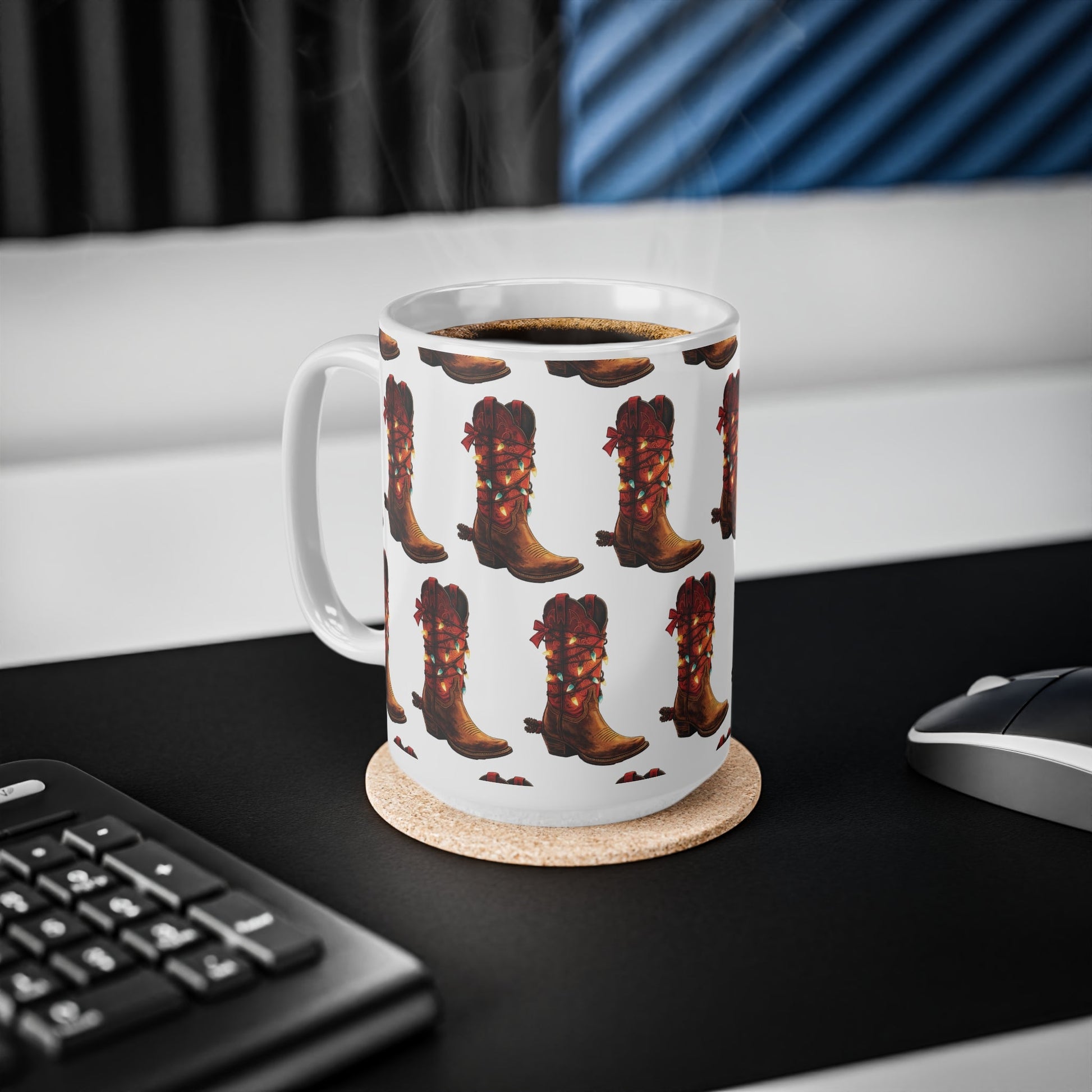 Cowboy Boot Pattern Ceramic Mug - SJM Print Store