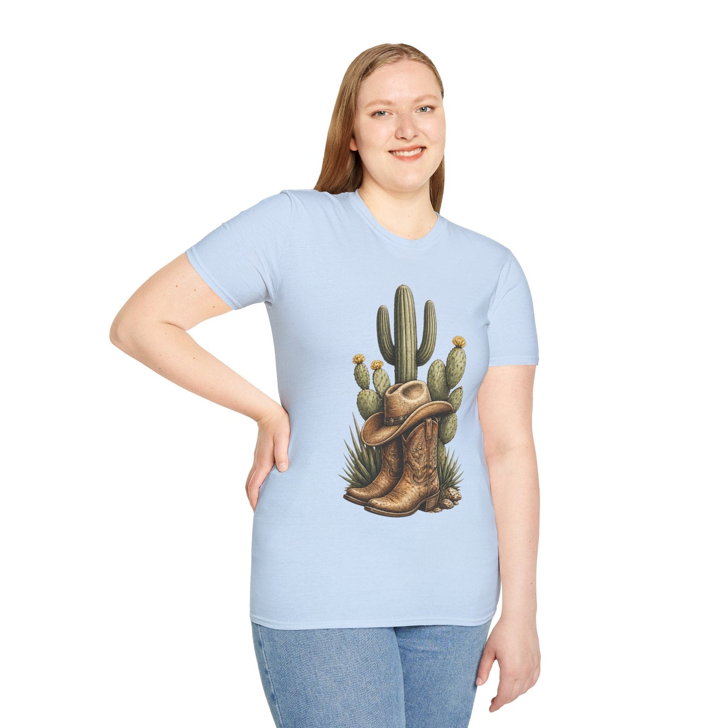 Cowboy Boots Hat and Cactus T-Shirt - SJM Print Store