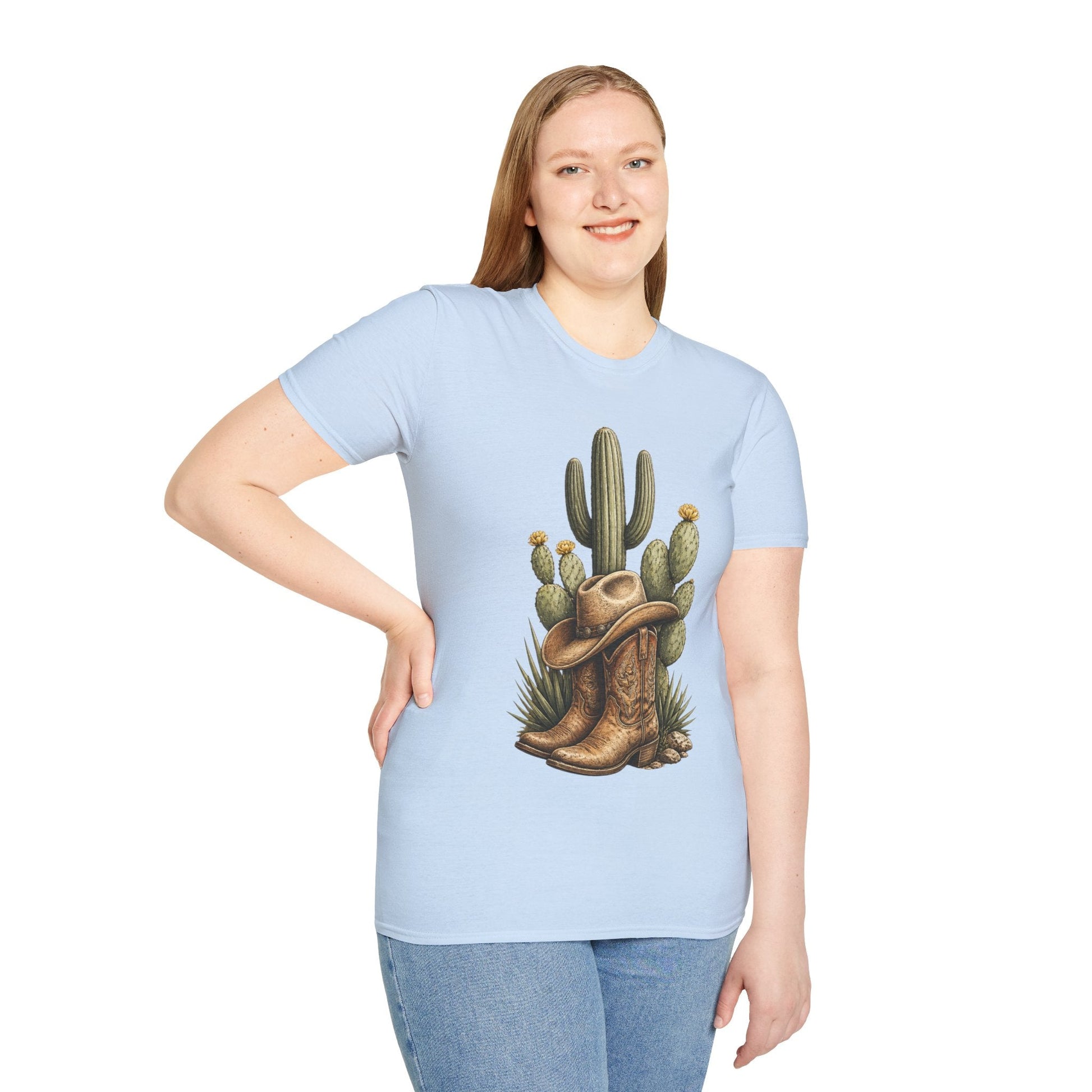 Cowboy Boots Hat and Cactus T-Shirt - SJM Print Store