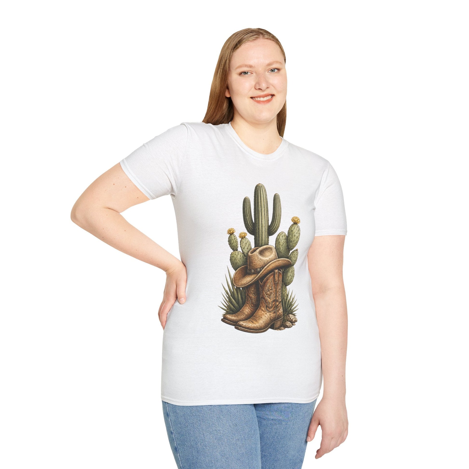 Cowboy Boots Hat and Cactus T-Shirt - SJM Print Store