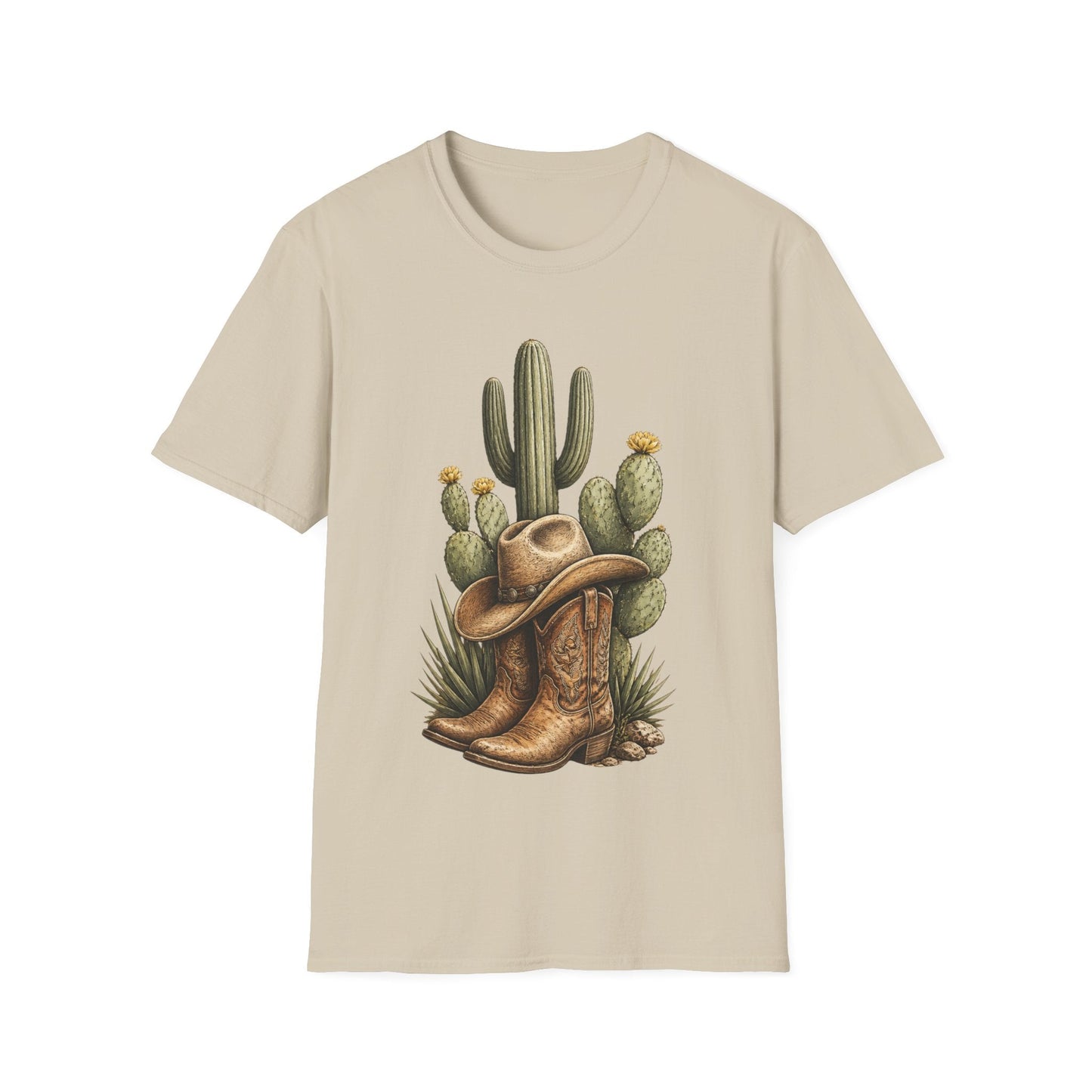 Cowboy Boots Hat and Cactus T-Shirt - SJM Print Store