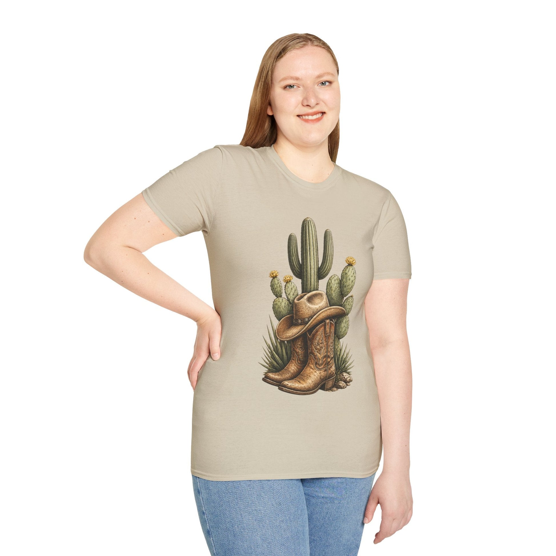 Cowboy Boots Hat and Cactus T-Shirt - SJM Print Store