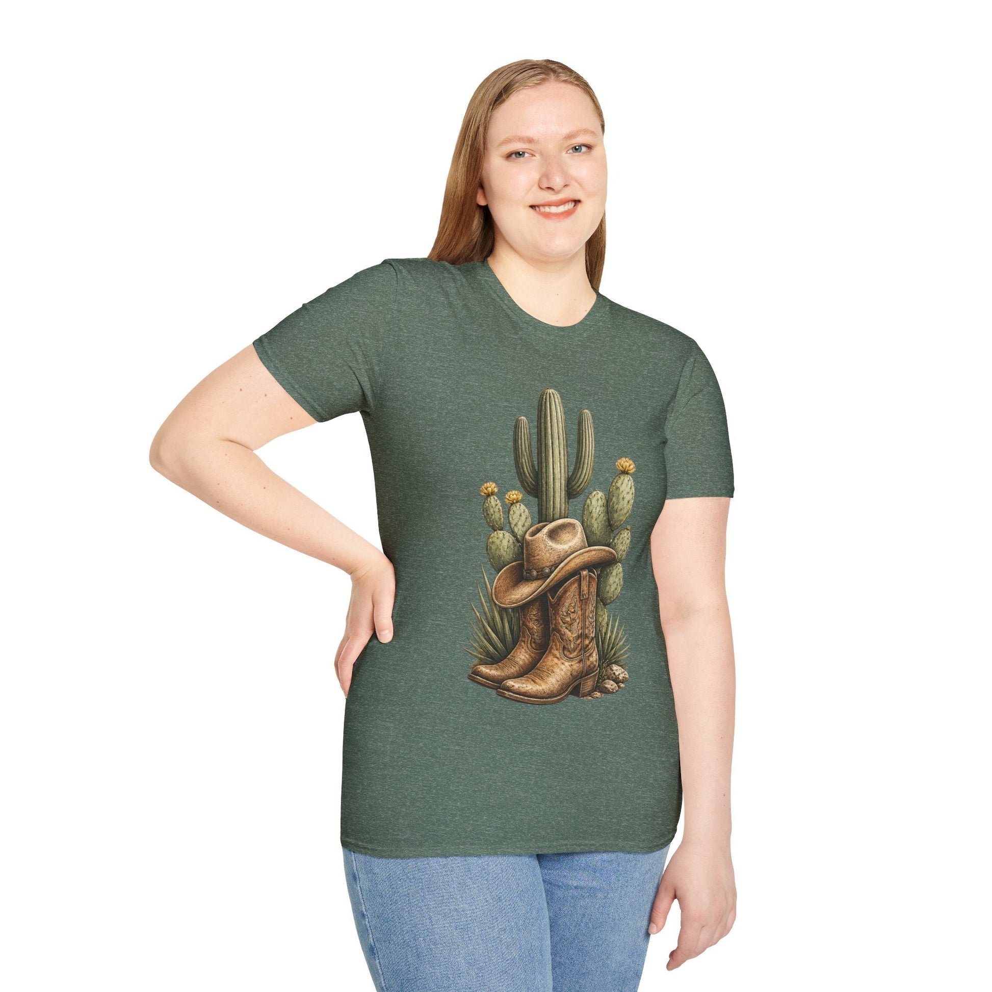 Cowboy Boots Hat and Cactus T-Shirt - SJM Print Store