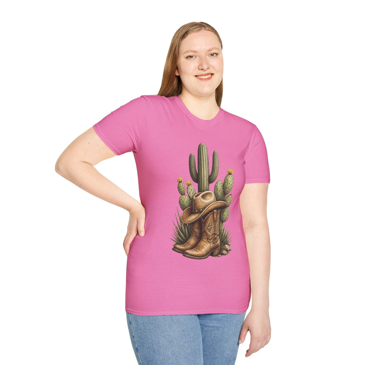 Cowboy Boots Hat and Cactus T-Shirt - SJM Print Store