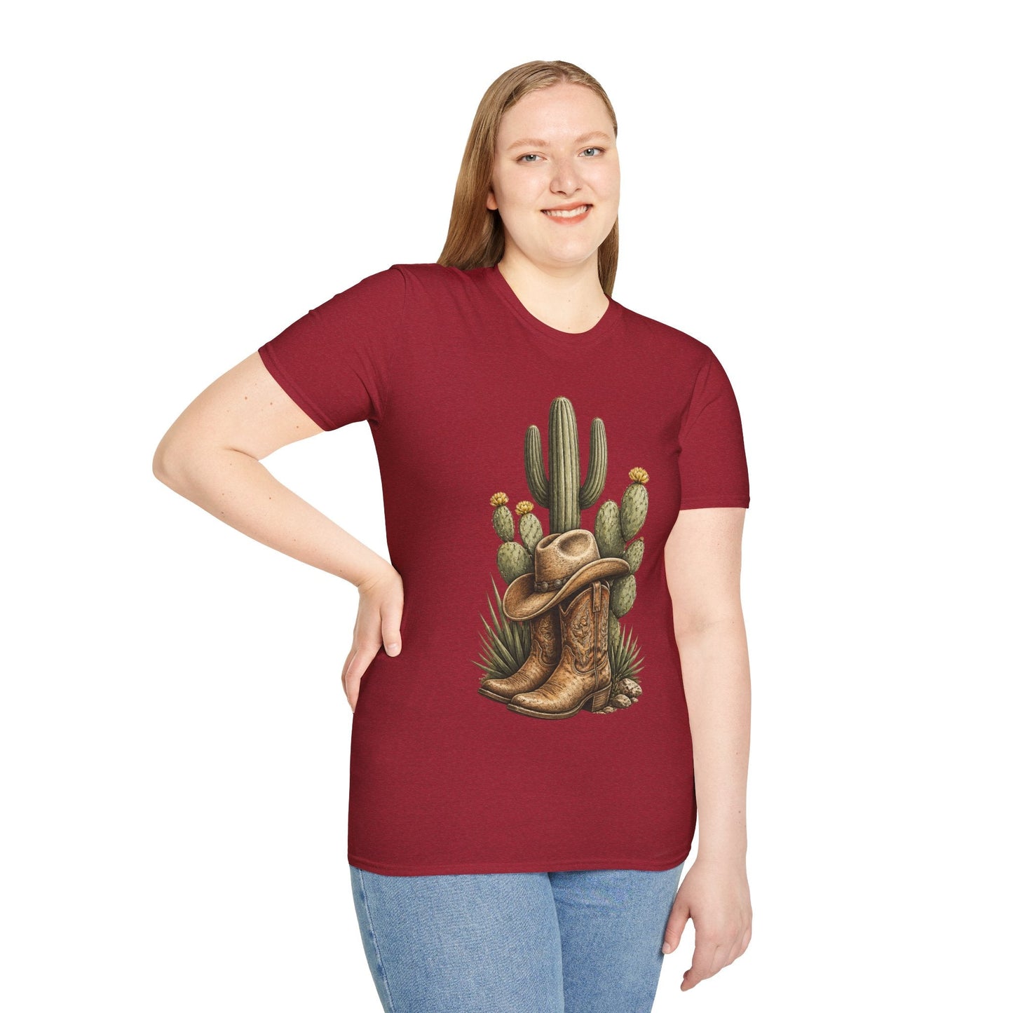 Cowboy Boots Hat and Cactus T-Shirt - SJM Print Store
