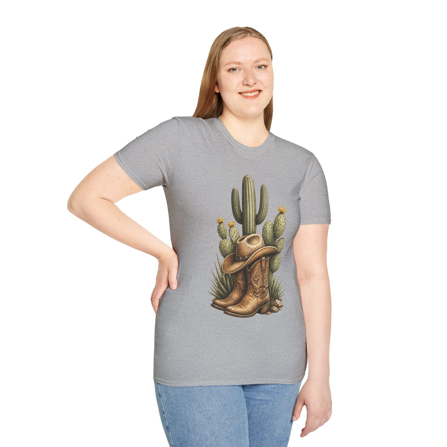Cowboy Boots Hat and Cactus T-Shirt - SJM Print Store
