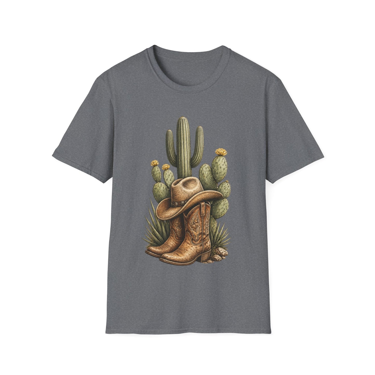 Cowboy Boots Hat and Cactus T-Shirt - SJM Print Store