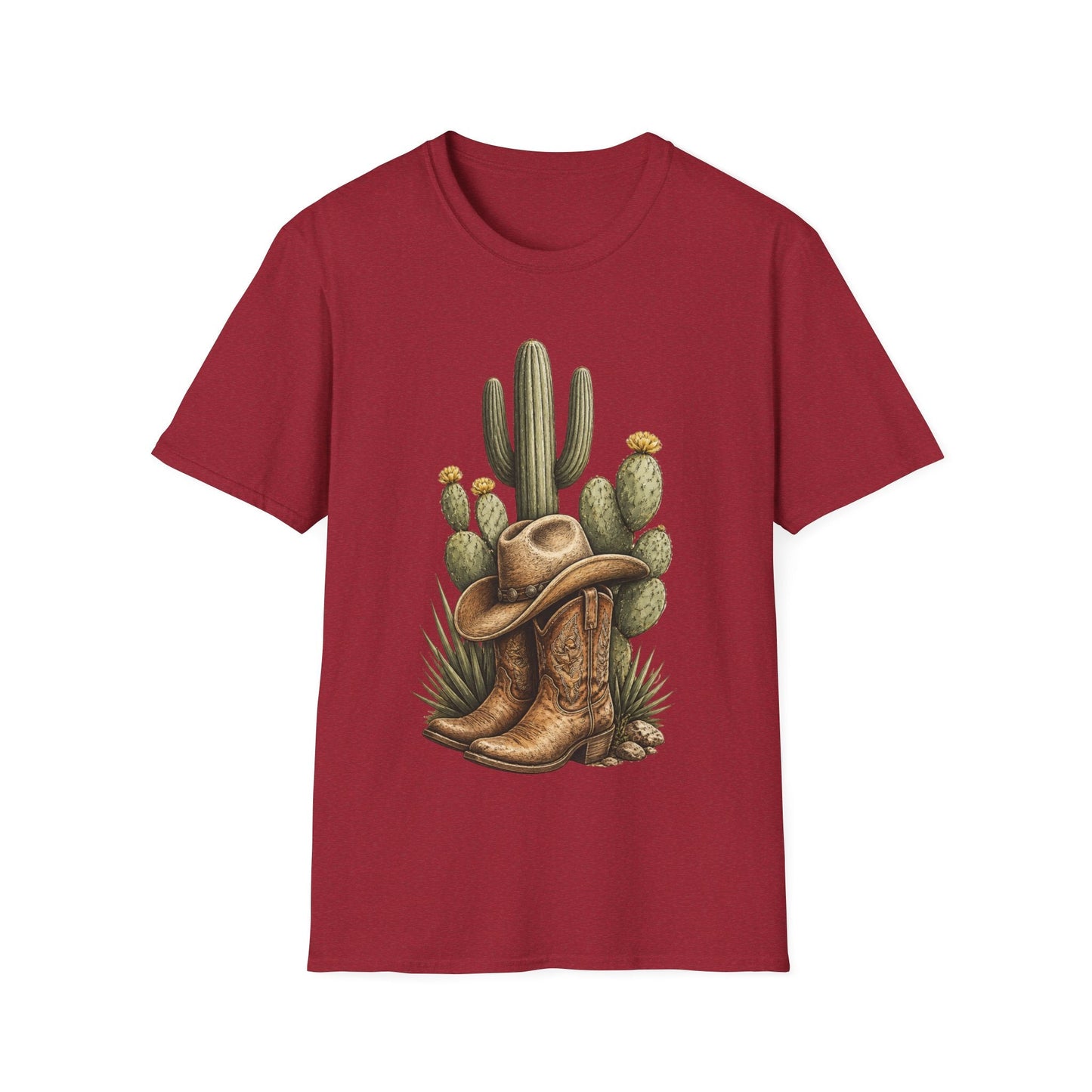 Cowboy Boots Hat and Cactus T-Shirt - SJM Print Store