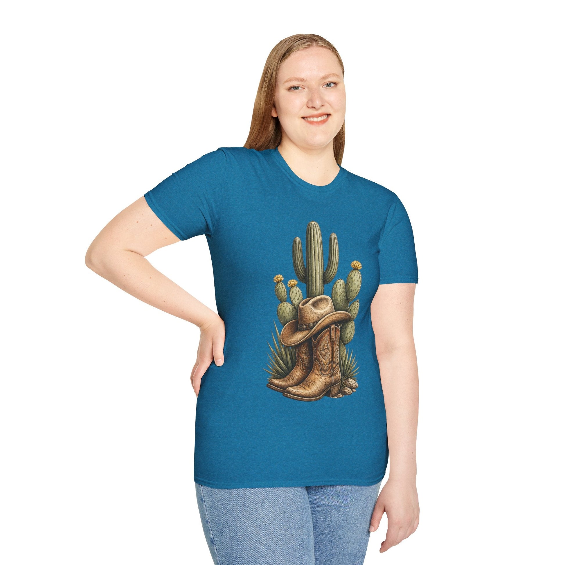Cowboy Boots Hat and Cactus T-Shirt - SJM Print Store