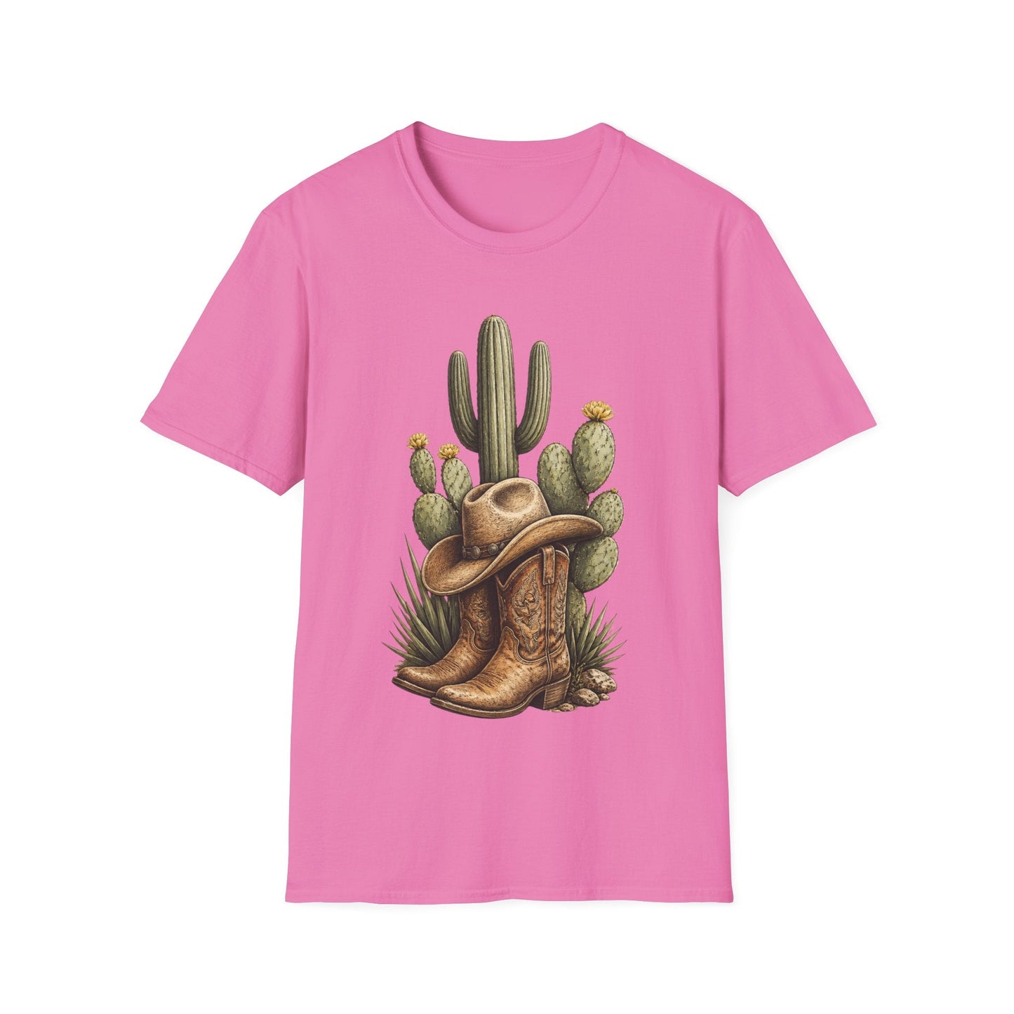 Cowboy Boots Hat and Cactus T-Shirt - SJM Print Store