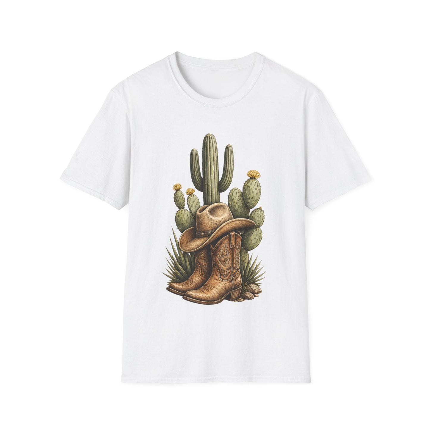 Cowboy Boots Hat and Cactus T-Shirt - SJM Print Store