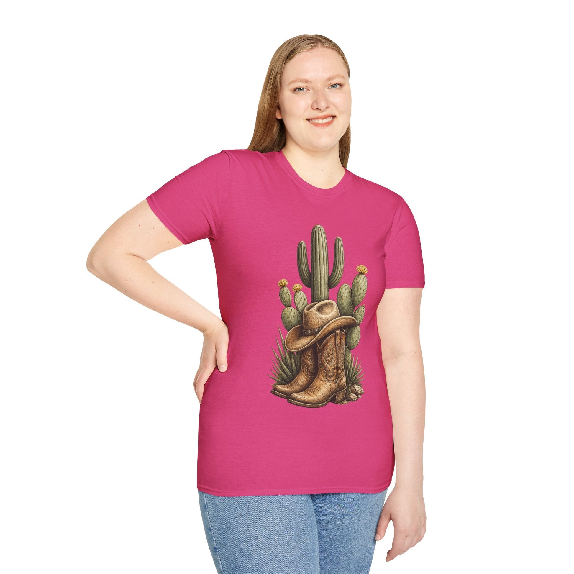 Cowboy Boots Hat and Cactus T-Shirt - SJM Print Store