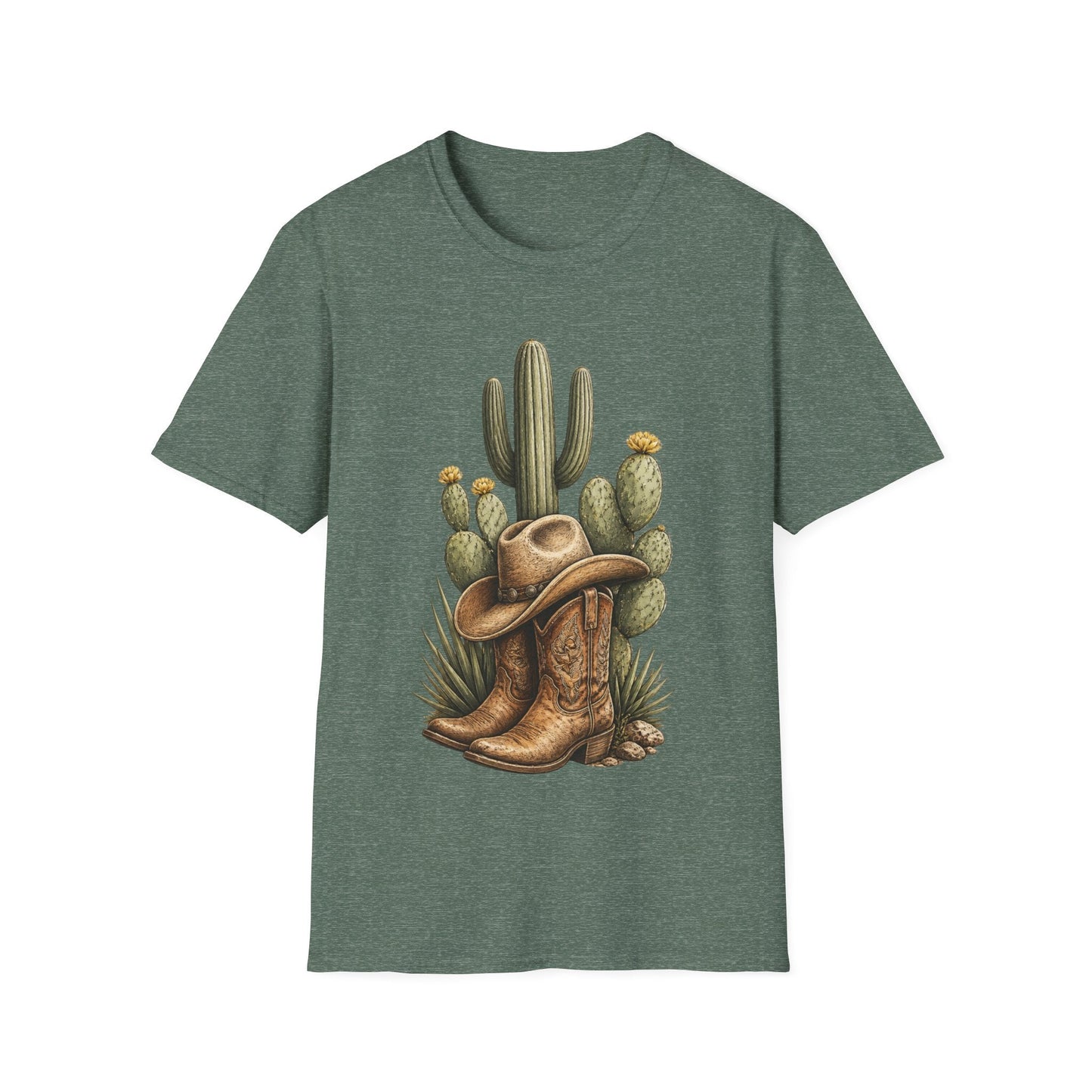 Cowboy Boots Hat and Cactus T-Shirt - SJM Print Store