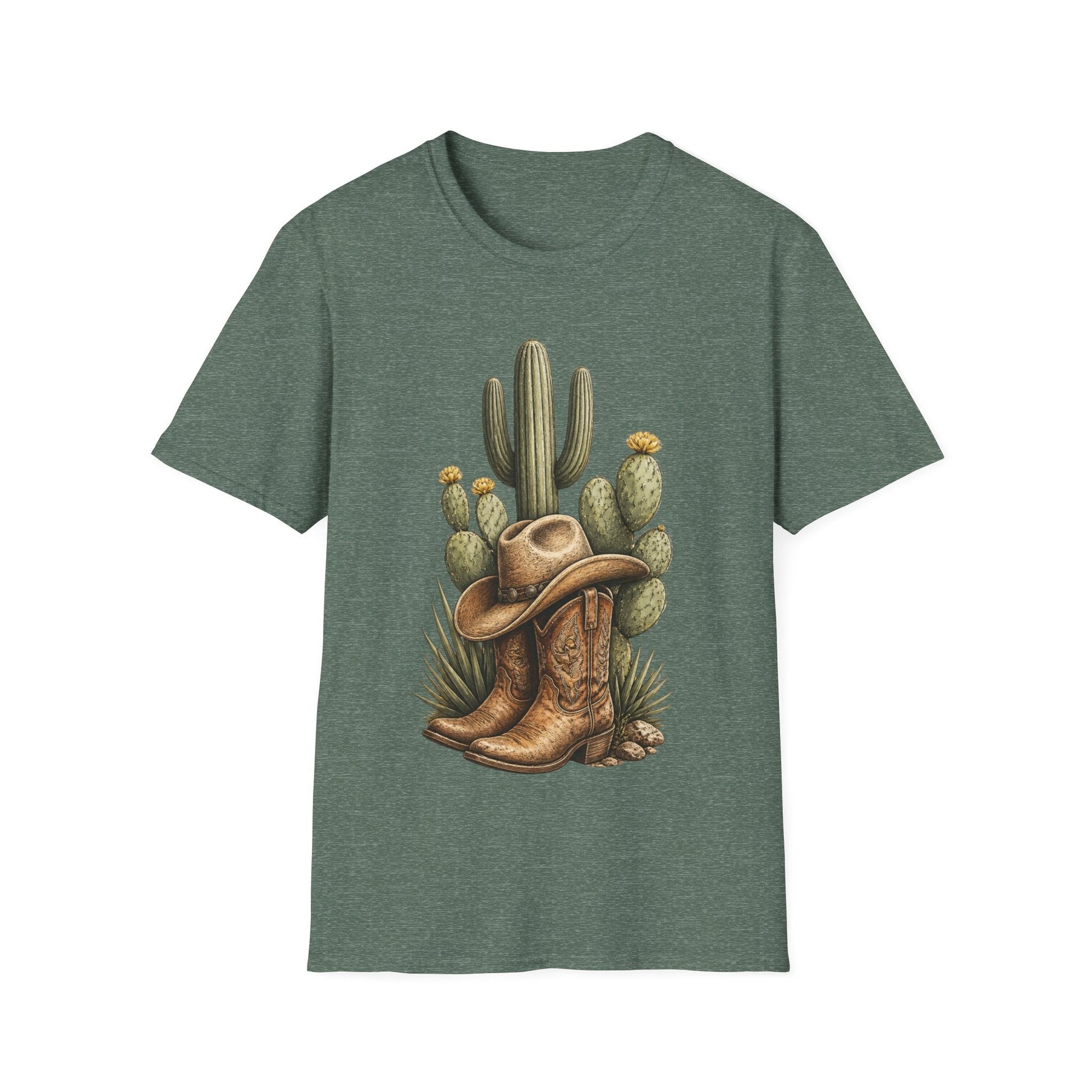Cowboy Boots Hat and Cactus T-Shirt - SJM Print Store