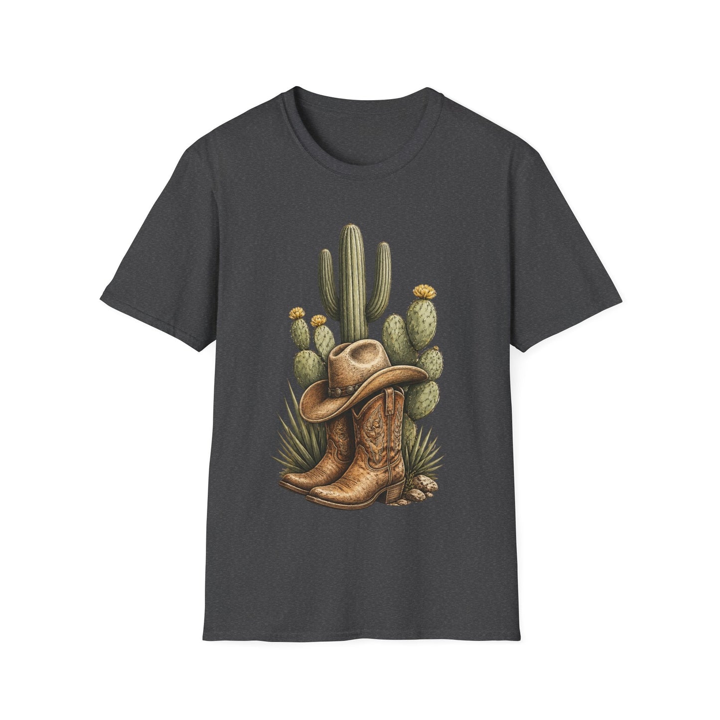 Cowboy Boots Hat and Cactus T-Shirt - SJM Print Store