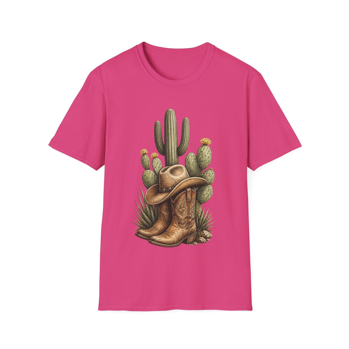 Cowboy Boots Hat and Cactus T-Shirt - SJM Print Store
