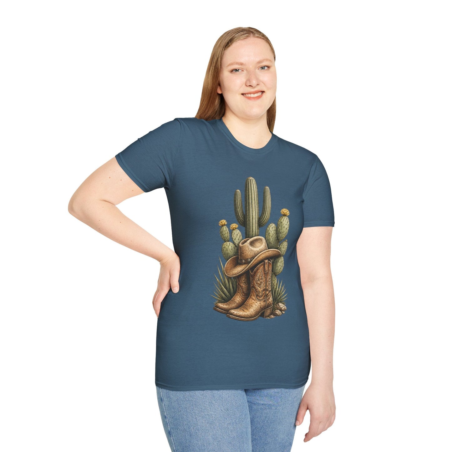 Cowboy Boots Hat and Cactus T-Shirt - SJM Print Store