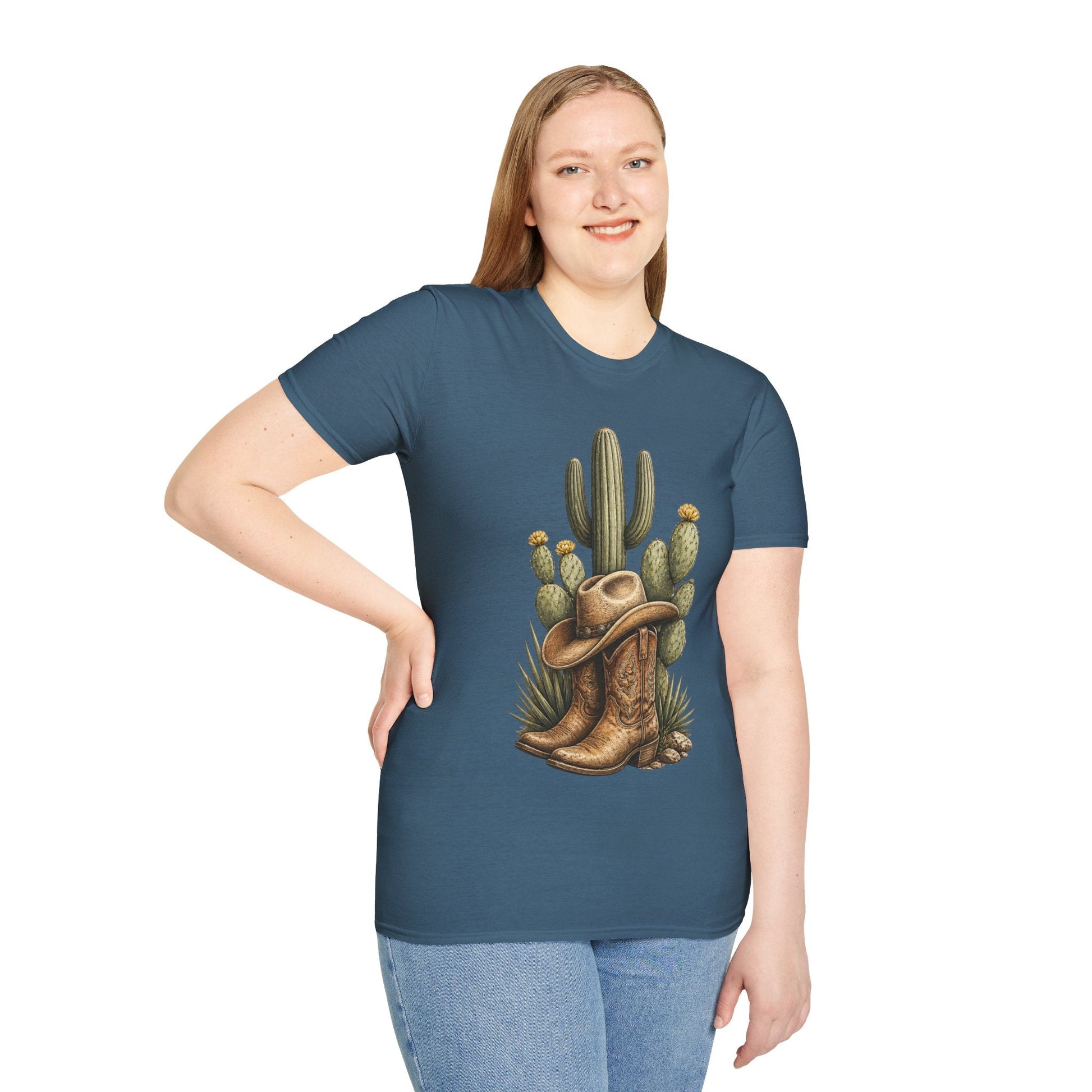 Cowboy Boots Hat and Cactus T-Shirt - SJM Print Store