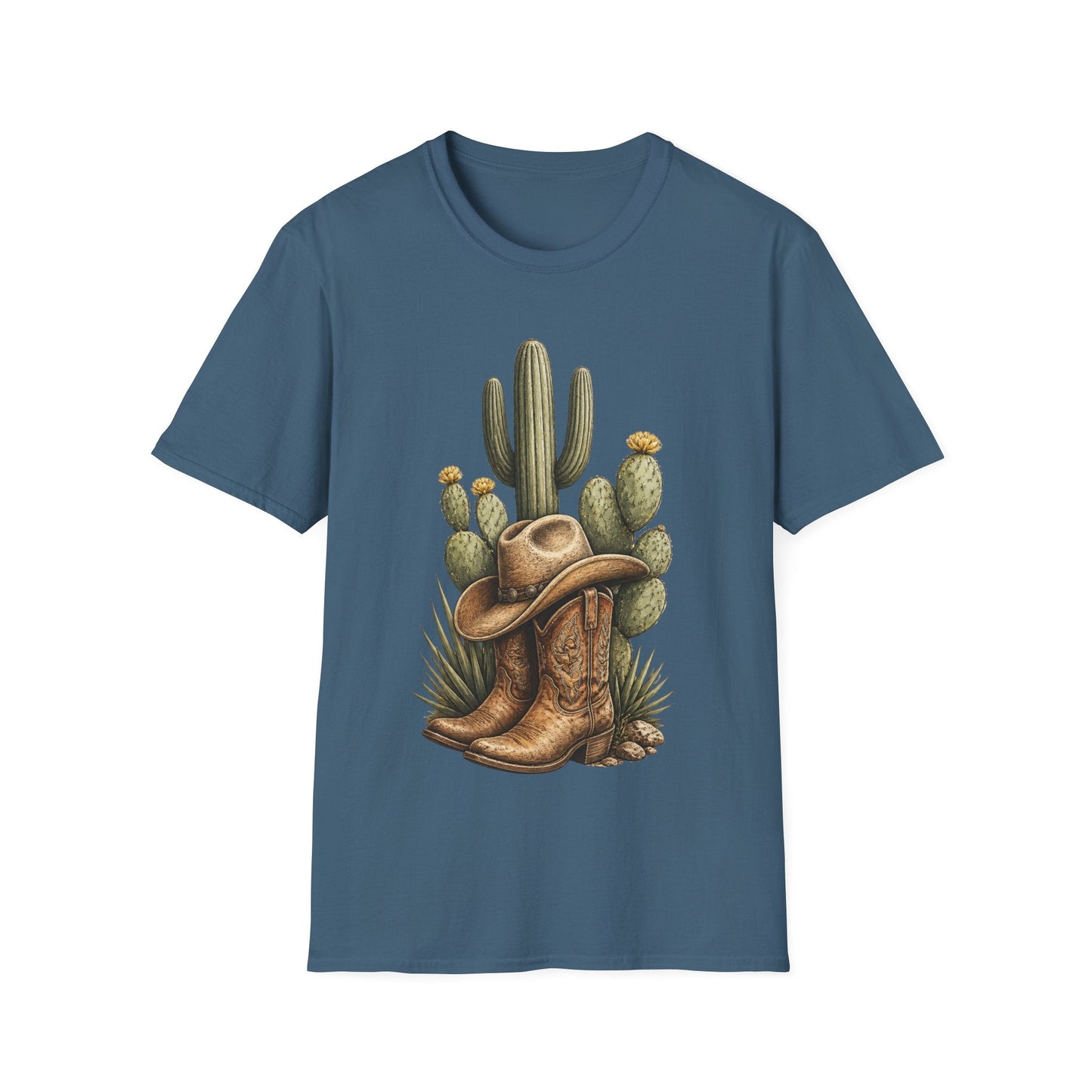 Cowboy Boots Hat and Cactus T-Shirt - SJM Print Store