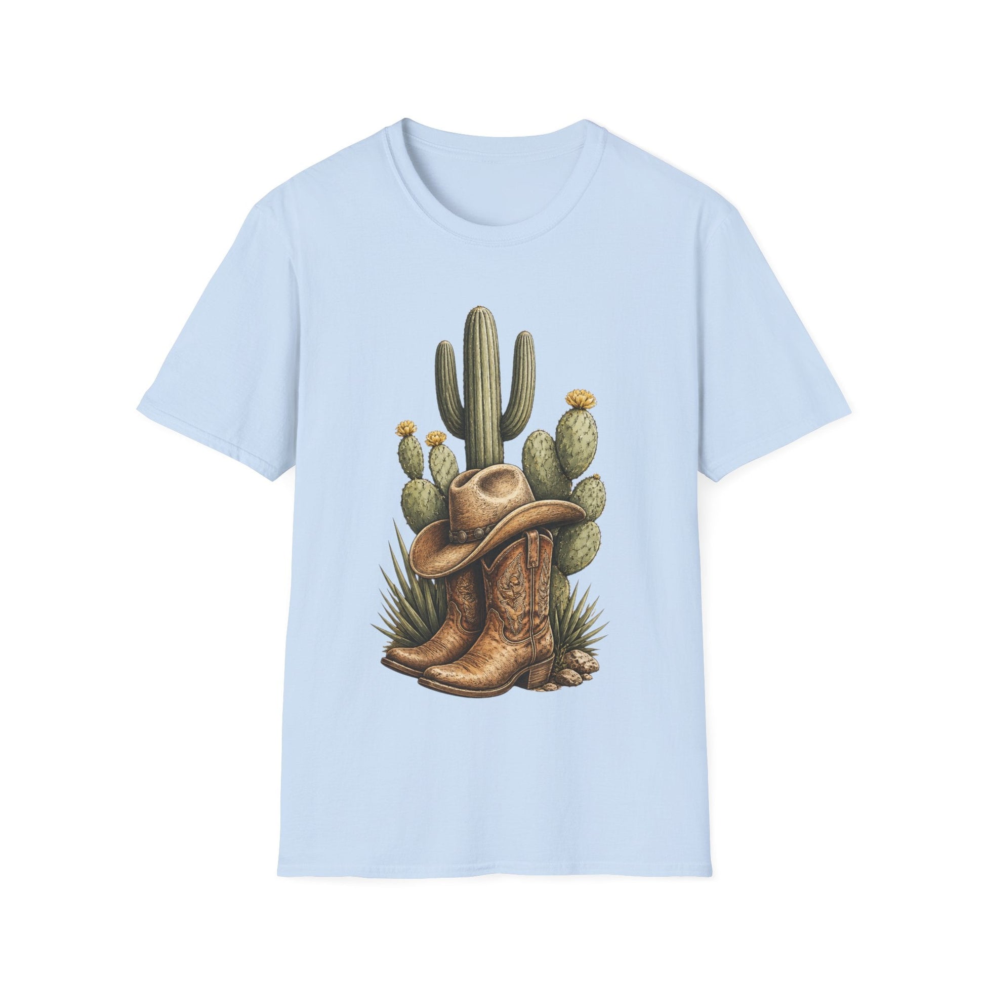 Cowboy Boots Hat and Cactus T-Shirt - SJM Print Store