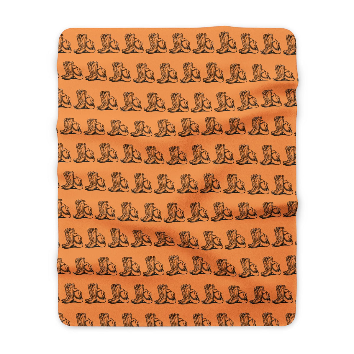 Cowboy Boots & Hat Terracotta Sherpa Throw Blanket - SJM Print Store