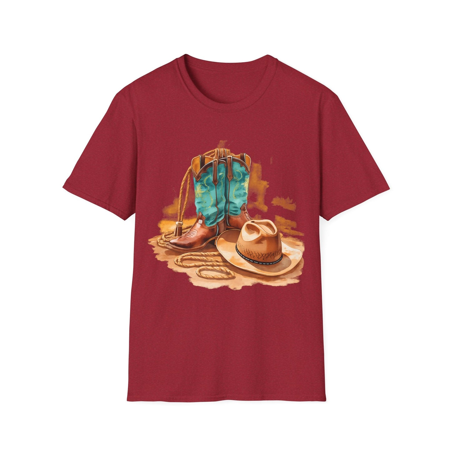 Cowboy Boots & Hat TShirt Western Rodeo Graphic Tee - SJM Print Store