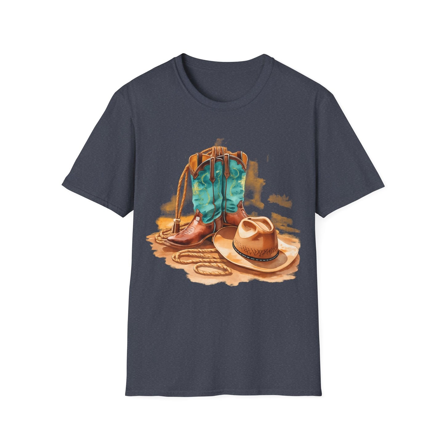 Cowboy Boots & Hat TShirt Western Rodeo Graphic Tee - SJM Print Store
